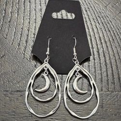 Moon charm dangle earrings