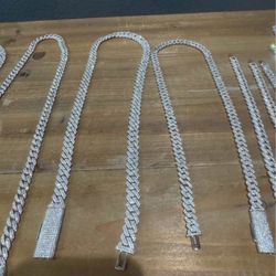 Moissanite Cuban Chains + Bracelets + Watches (Read Description)