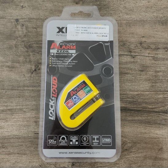 Xena XXZ6L Disc Lock Alarm Yellow - For Motorcycles NEW