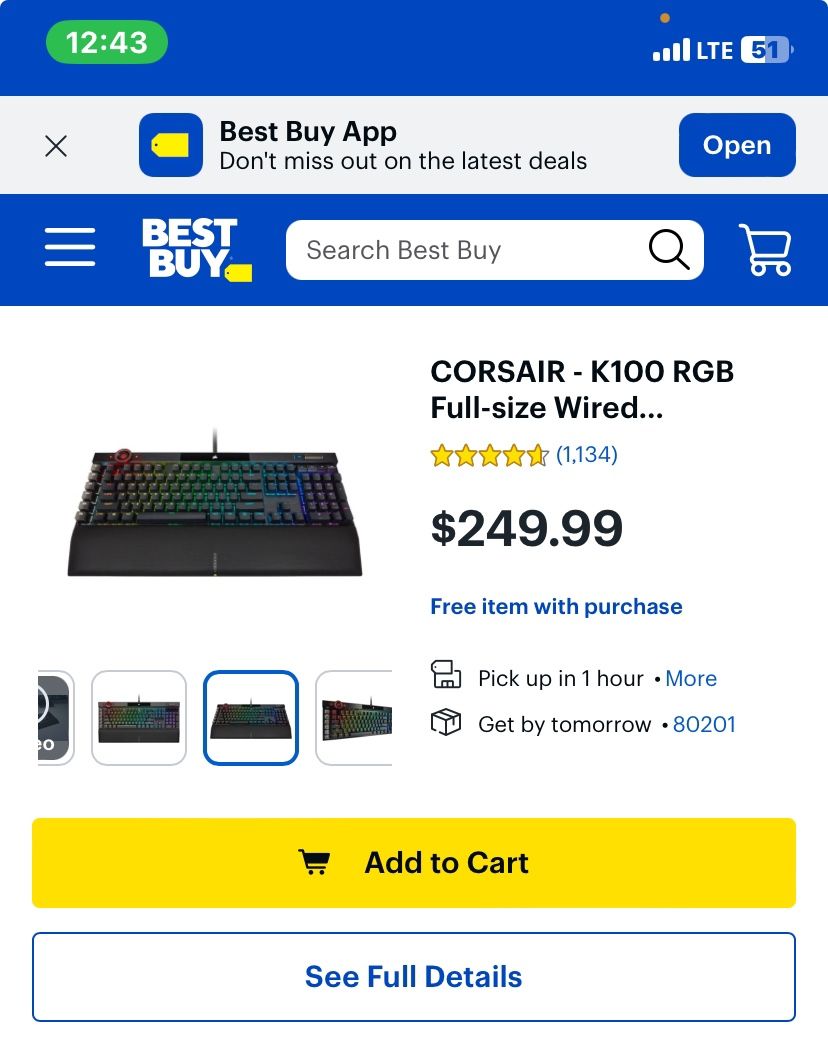 LIKE NEW CORSAIR K100 RGB KEYBOARD