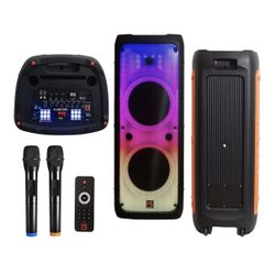 MR DJ FLAME5500LED Professional Portable Dual 12” 3-Way Full-Range Powered/Active DJ PA Multipurpose