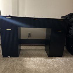 Vanity With Lights And Stool With Storage 