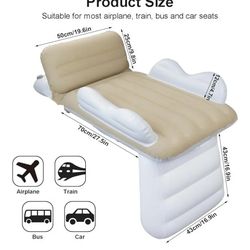 Sunlisky Inflatable-Toddler-Travel-Bed for Airplane Car Seat Portable Foldable Infant Travel Bed Baby Travel Crib with Sides,Hand Pump Safety Belt and