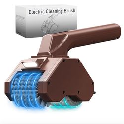 Electric Grill Brush with Dual Stainless Steel Rollers, Cordless & Rechargeable BBQ Grill Cleaner, 320 RPS High-Speed Motor, LED Light, 2-Speed Contro