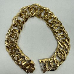 17kt Philippine Vintage Custom Cuban Gold Bracelet 8”