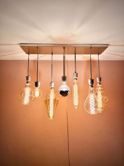 Modern Polished Nickel 7-Light Pendant Chandelier