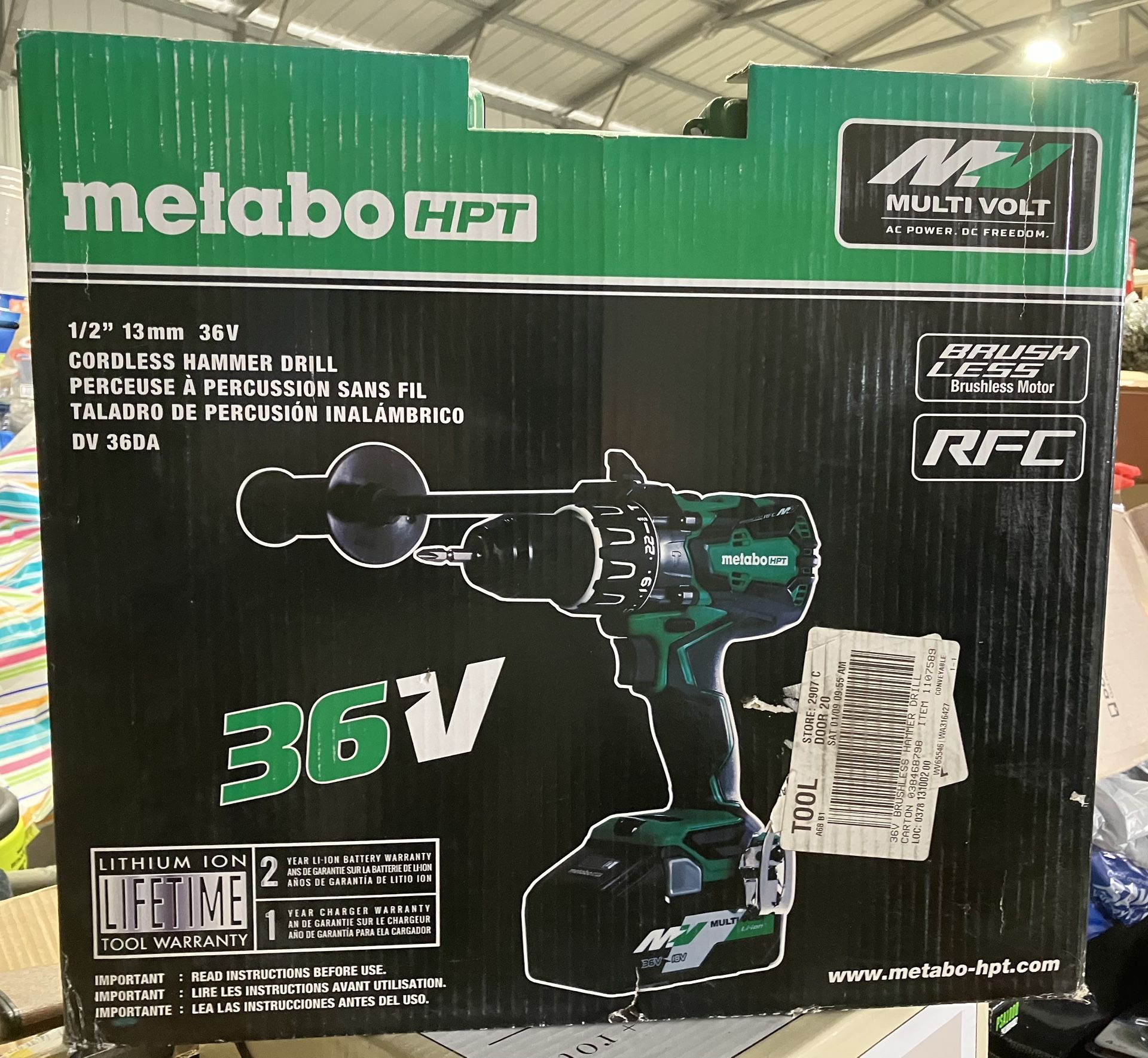 BRAND NEW 36V Cordless Metabo Hammer Drill **DOES NOT INCLUDE BATTERY or CHARGER**