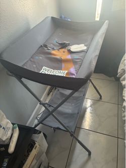 Folding Baby Changing Table with Storage & Height Chart - portable
