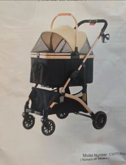 Luxury Pet Stroller – Black & Rose Gold