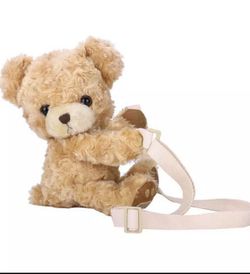 Women Cross Body Messenger Bag Small Handbag Shoulder Tote Satchel Retro Funny Girls Cute Smile Bear Plush Doll