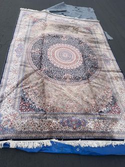 Turkish silk Rug approximately 6 1/2 x 9 and 3“