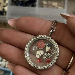 Angels Baseball Locket Necklace 