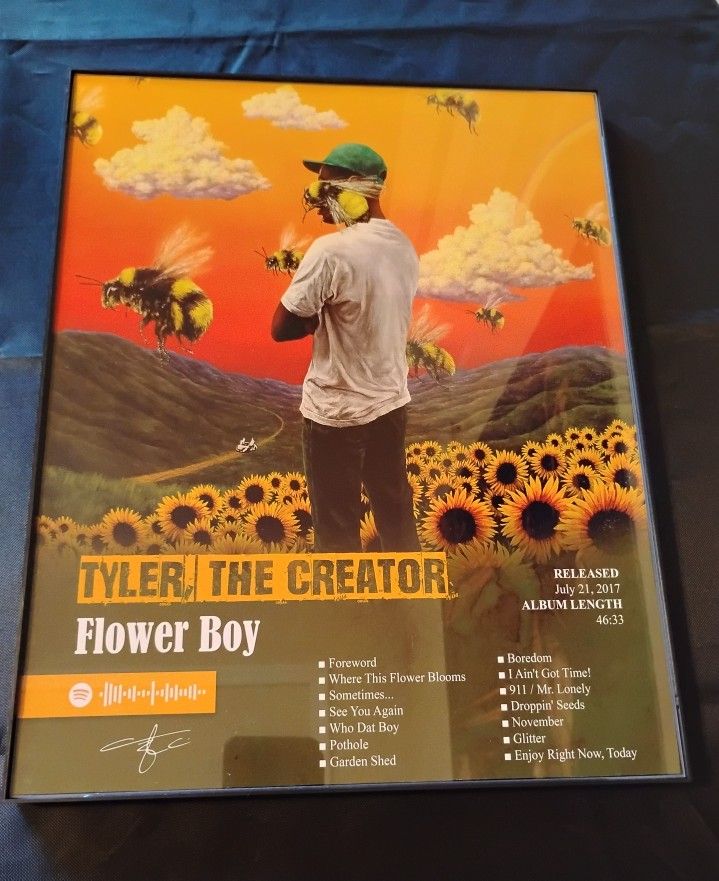 Tyler The Creator Frame 11 inch x 14 inch GLASS NEW