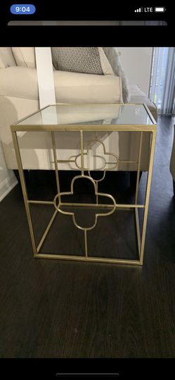 Gold mirrored end table
