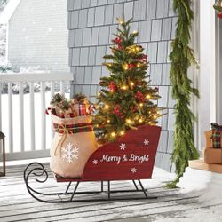 Members Mark 46” Pre-Lit Sleigh Topiary Brand New In Box