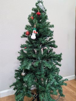 Christmas tree With Lights And Decorations