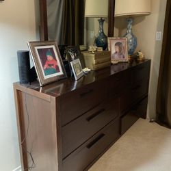 Solid Wood Dresser and Mirror