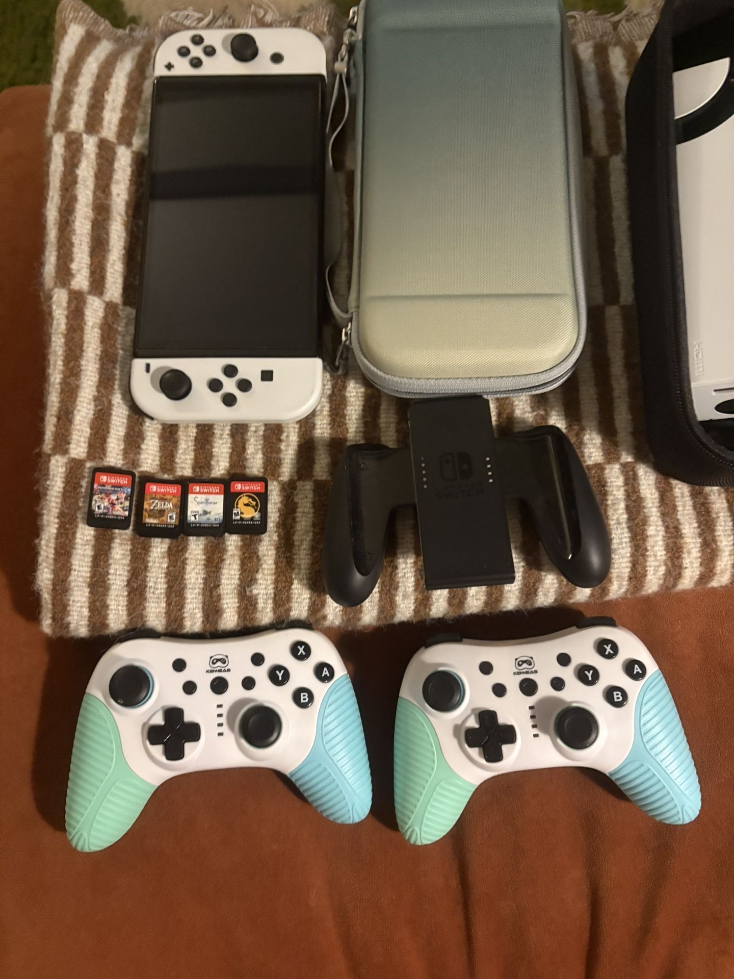 Nintendo Switch OLED with Joy Con + Games