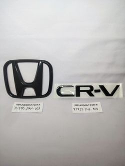 2x Generic Aftermarket Parts FOR 17-22 Honda CRV Gloss Black EMBLEM BADGE FRONT & CR-V REAR