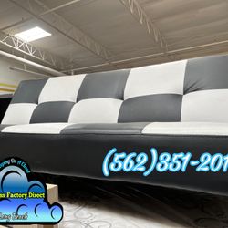 Black And White Futon Couch Sofa New 