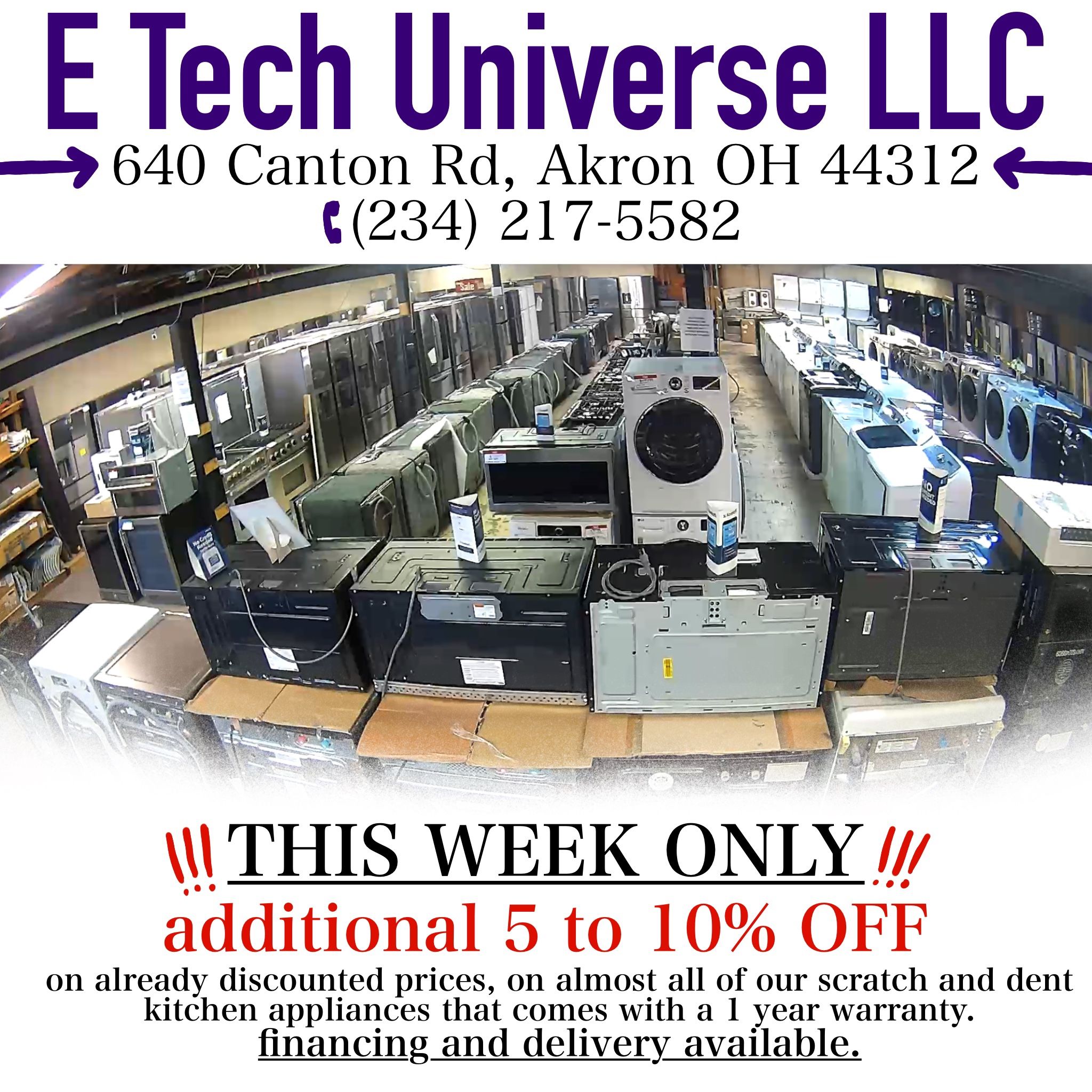 REFRIGERATORS, STOVES,DISHWASHERS, WASHERS, DRYERS ETC