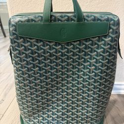 Goyard Green Goyardine Coated Canvas and Leather Cisalpin Backpack