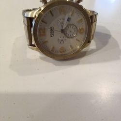 Gold Fossil Watch