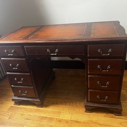 Antique Leather Top Desk 