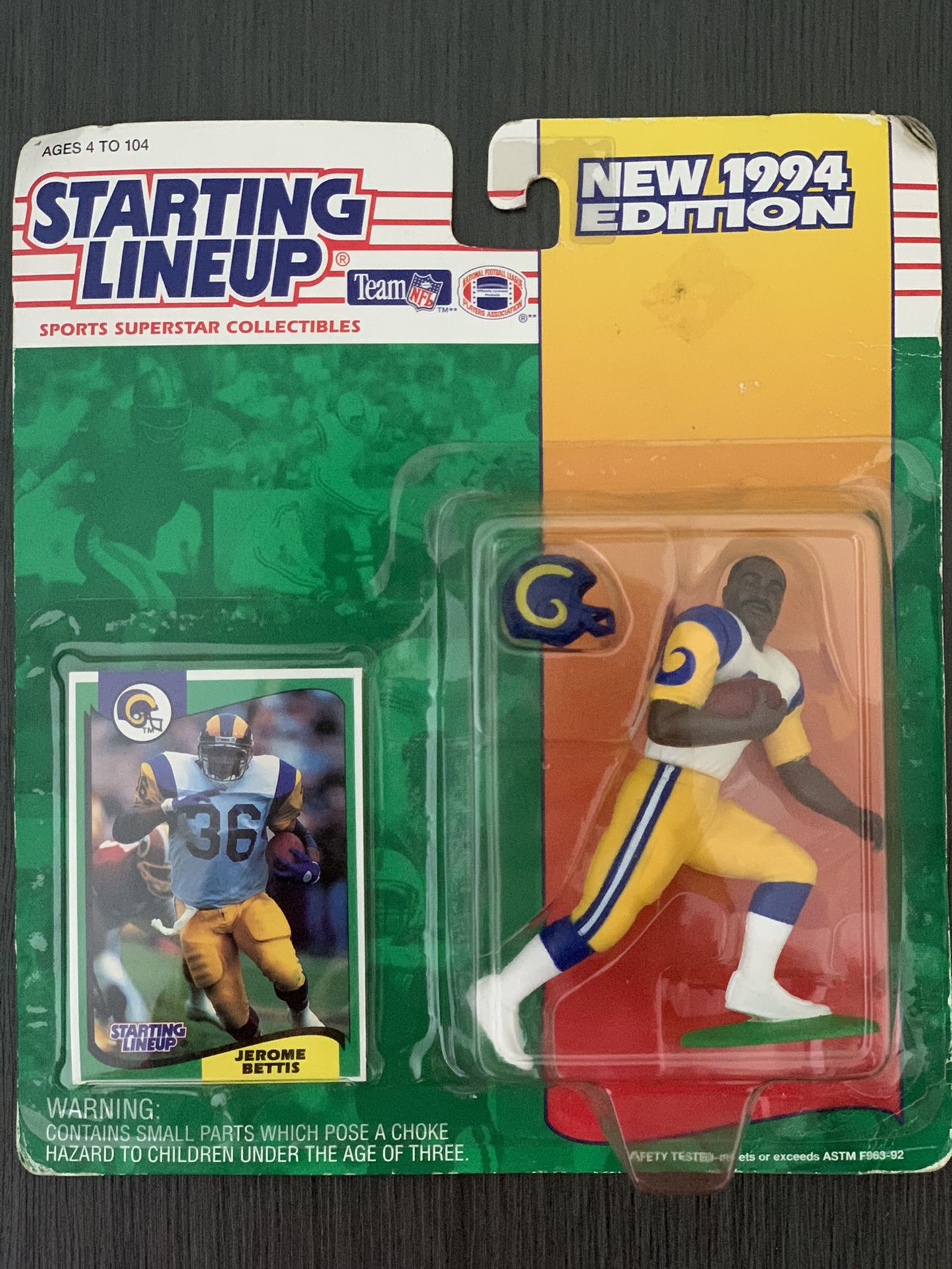 Starting Lineup 1994 | Collectible Action Figure | LA Rams Half Back Jerome Bettis