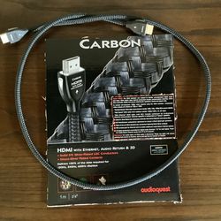 Audioquest Carbon HDMI High Speed Cable with Ethernet and Silver-Plated Conductor (3 ft 4 in)