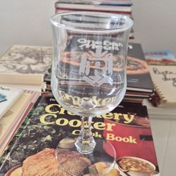 Set Of 12 Wine Or Water Glasses " R" Initial