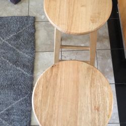 Wooden Stool Around 29 Inch 