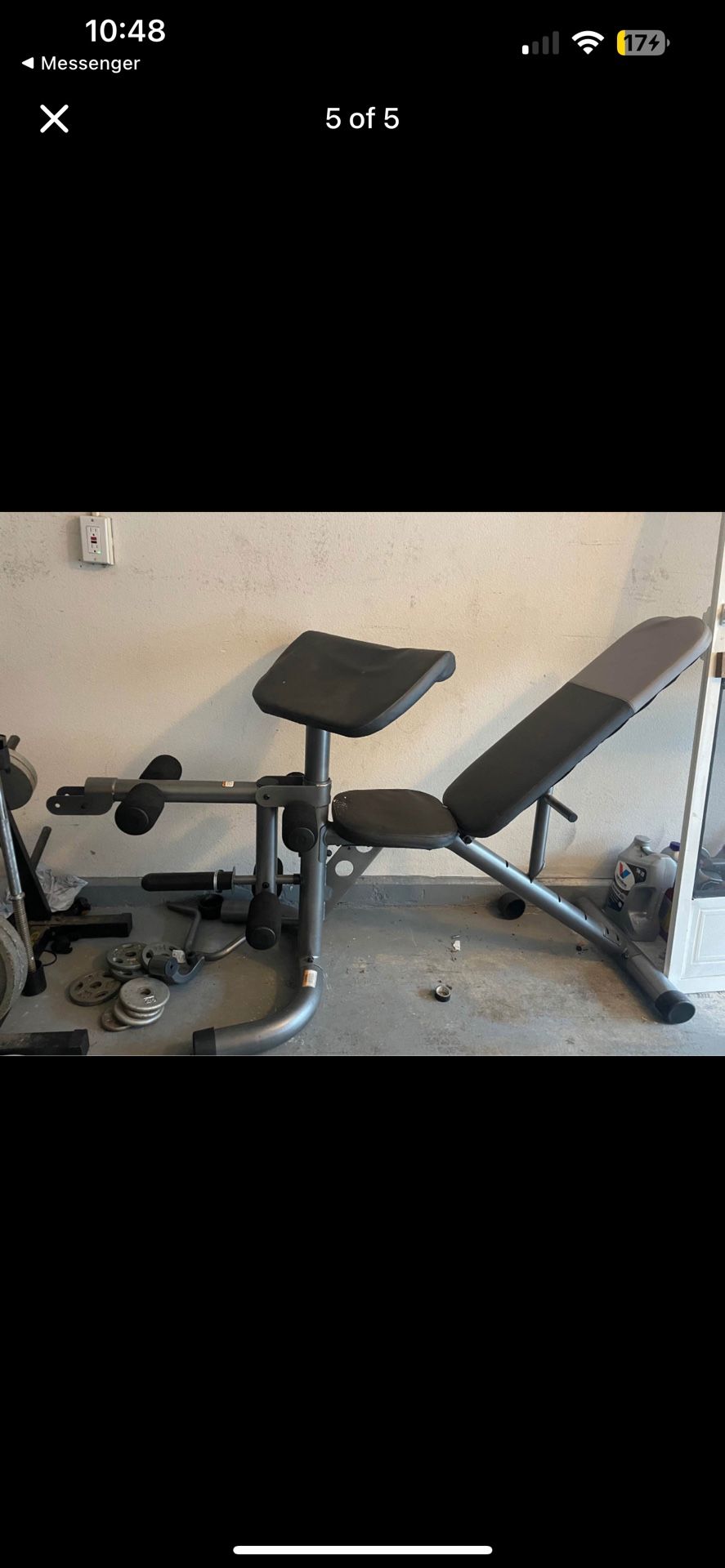 Bench Press With Preacher And 50 Pounds Weight