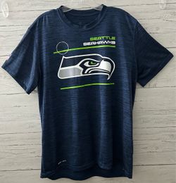 Nike NFL Men Blue Seattle Seahawks Dri-FIT Short Sleeve T-Shirt Size Large