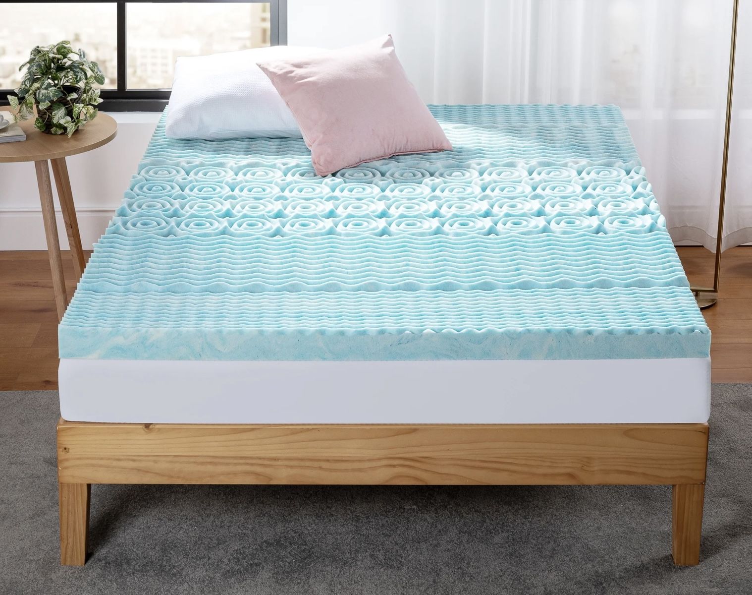 NEW King Mattress Topper, Spa Sensations 3" Green Tea Gel Memory Foam Zoned Support Mattress Topper !
