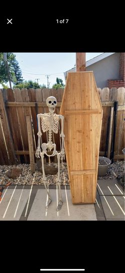 Wooden Coffin Halloween Decoration