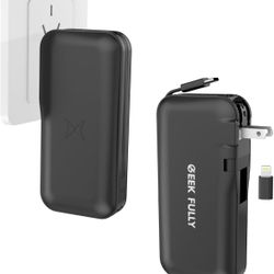 Portable Wireless Charger Power Bank 9600mAh Battery Pack USB Port Portable Charger with 22.5W Wall Charger Fast Charging Compatible with Phone, iPad 