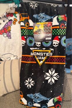Monster Jam Holiday Plush Throw Blanket