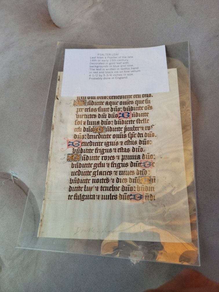 Psalter Leaf 14th -15th Century