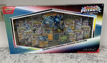 Prismatic Evolutions Lucario ex & Tyranitar ex Premium Collection