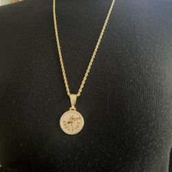 14kt Semi Fine Necklace With Aquarius Pendant…new