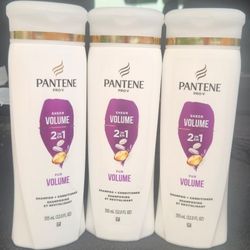 (3) Pantene Volume 2-in-1 Shampoo & Conditioner, 12 oz each