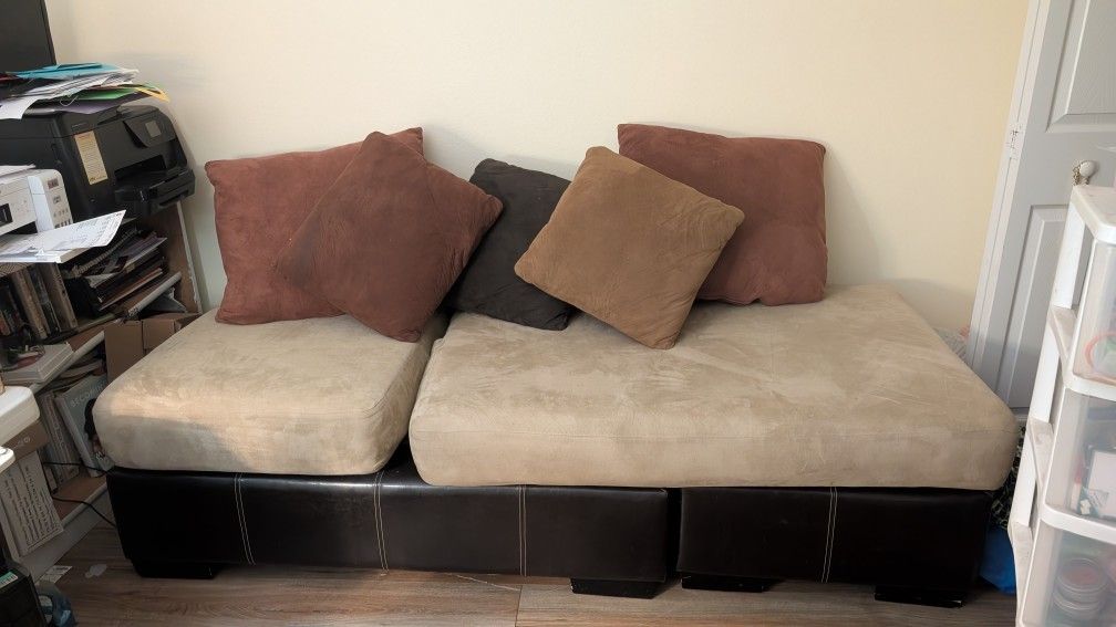 Cloth & Leather Sofa