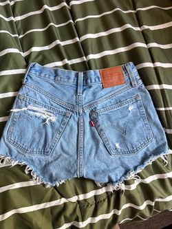 Levi’s Distressed Light Blue Denim Women's Shorts