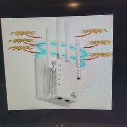 1200Mbps Dual Band 2.4&5GHz WiFi Extender Signal Booster, Cover 12880 Sqft 2 Ethernet Port
