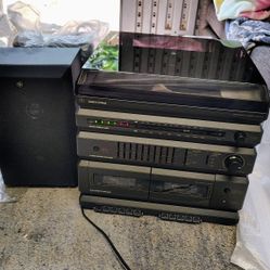 Vintage GE Compact Audio And Audio Rack