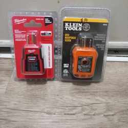 Klein Tools And Milwaukee  GFCI Receptacle  Tester 