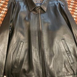 Nautica Men's Black Leather Coat