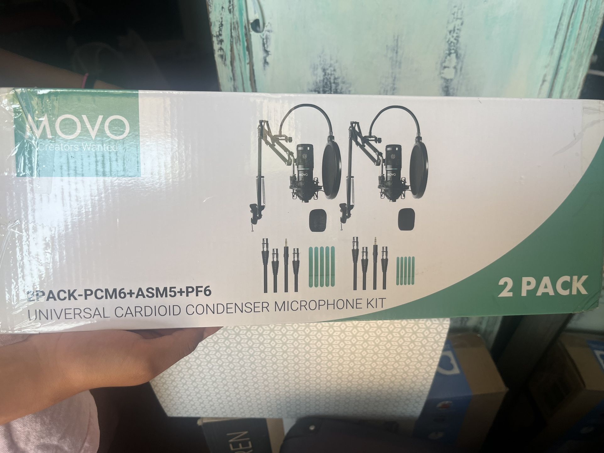 Movo 2Pack Universal Cardioid Condenser Microphone Kit