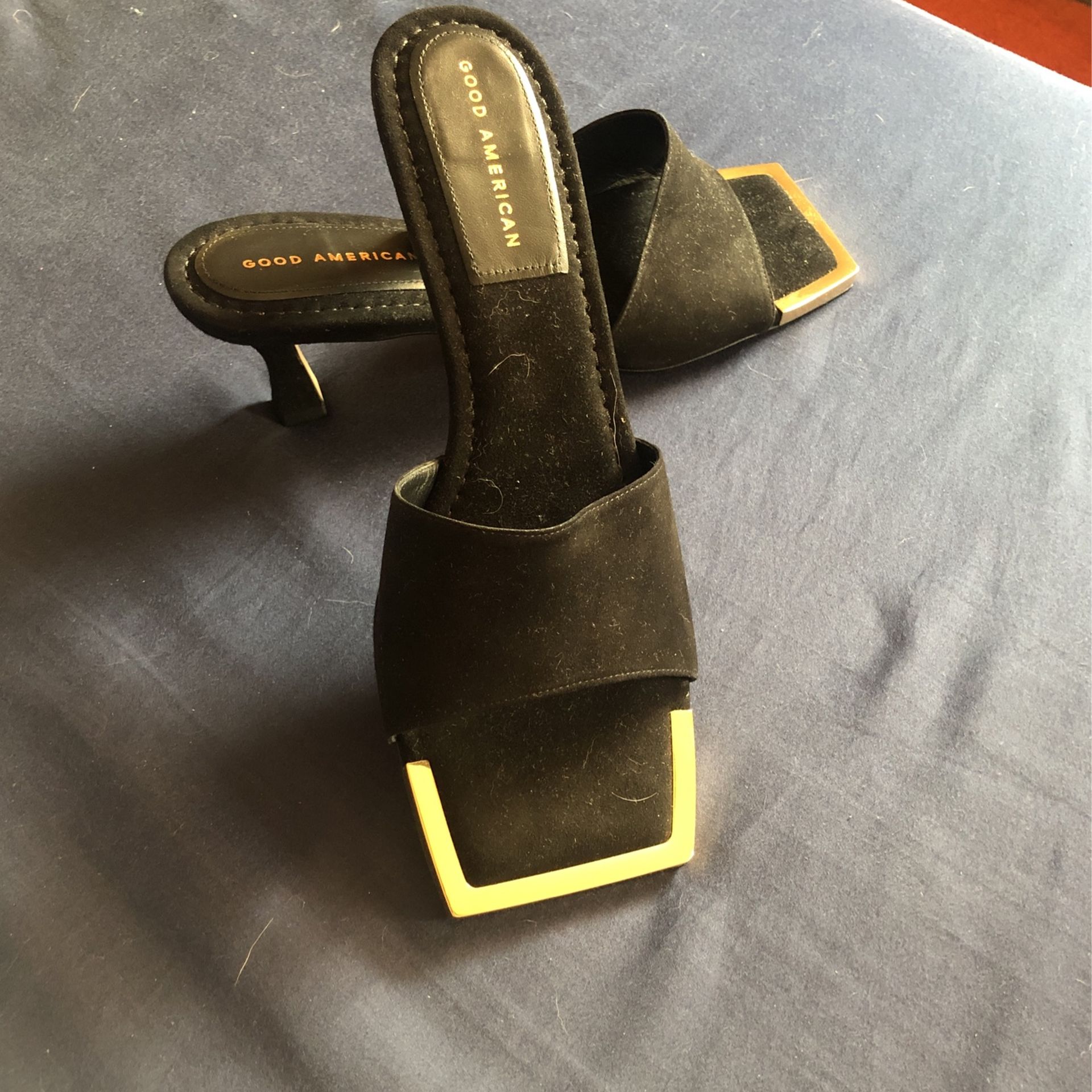 Good American Women's Black Suede Shoes Size 10